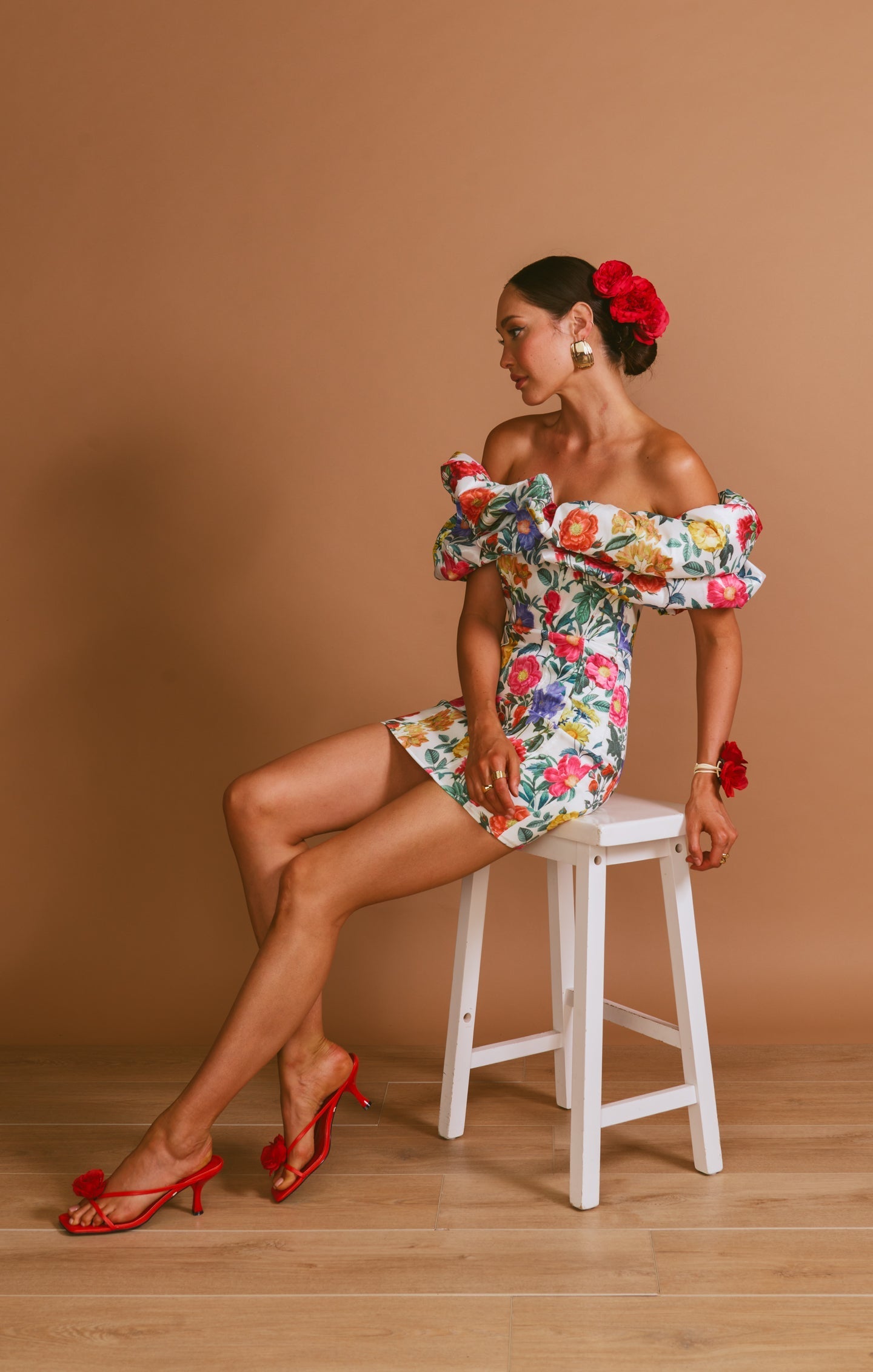 Major Drama Dress ~ Charm Peony White Taffeta