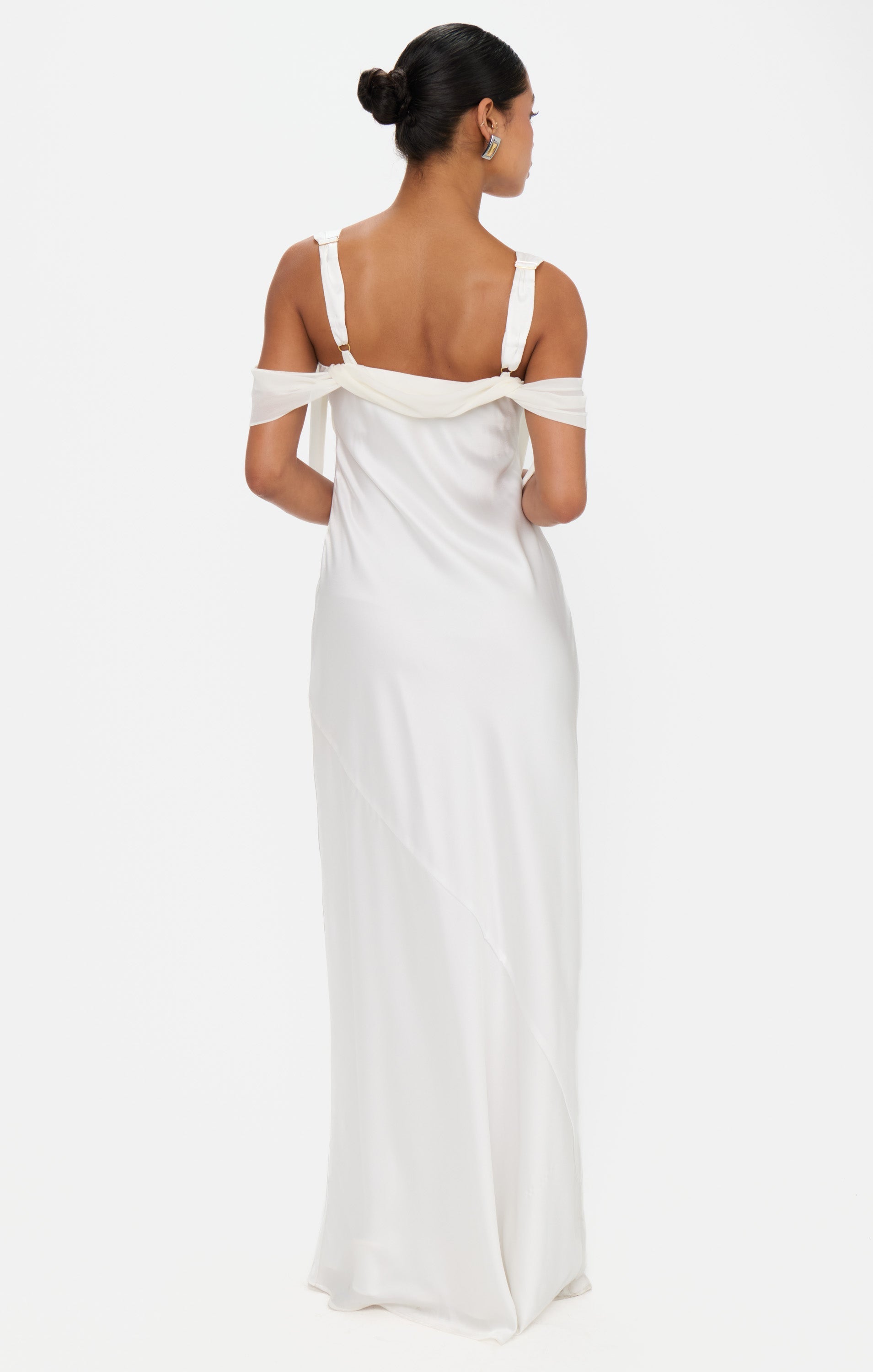 Bella Maxi Dress ~ Ivory Luxe Satin
