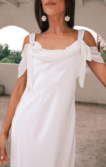 Bella Maxi Dress ~ Ivory Luxe Satin