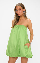 Beverly Bubble Dress ~ Key Lime Light Taffeta