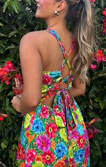 Mina Midi Dress ~ Bright Floral Soiree