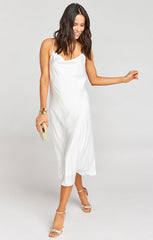 Verona Cowl Dress ~ Ivory Luxe Satin